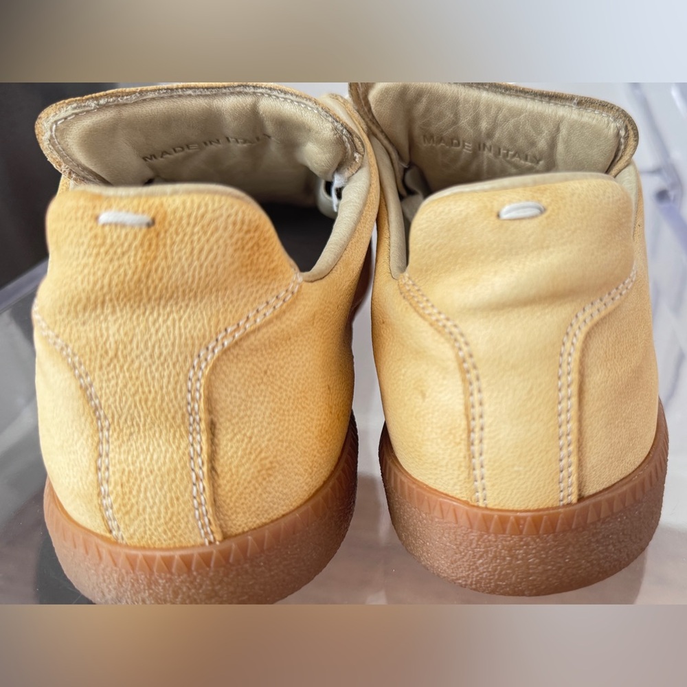 Maison Margiela leather suede GAT sneakers quiet luxury wheat color - Picture 6 of 11